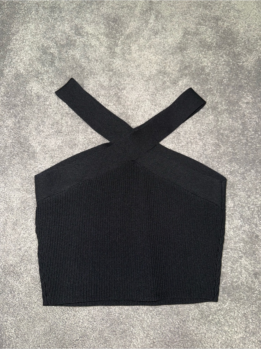 Babaton Black Crisscross Knit Tank Top